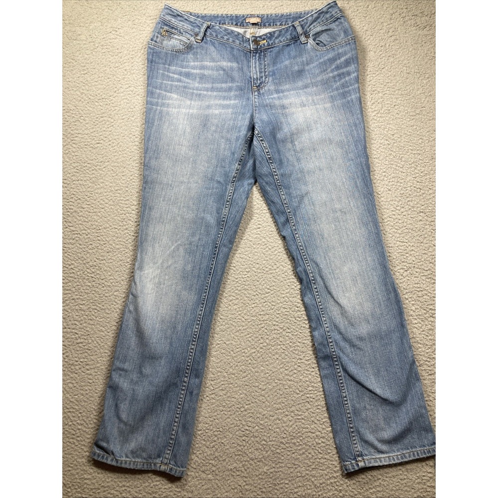 J Jill Jeans Women's 12 Blue Light Wash Straight Mid Rise American Comfort